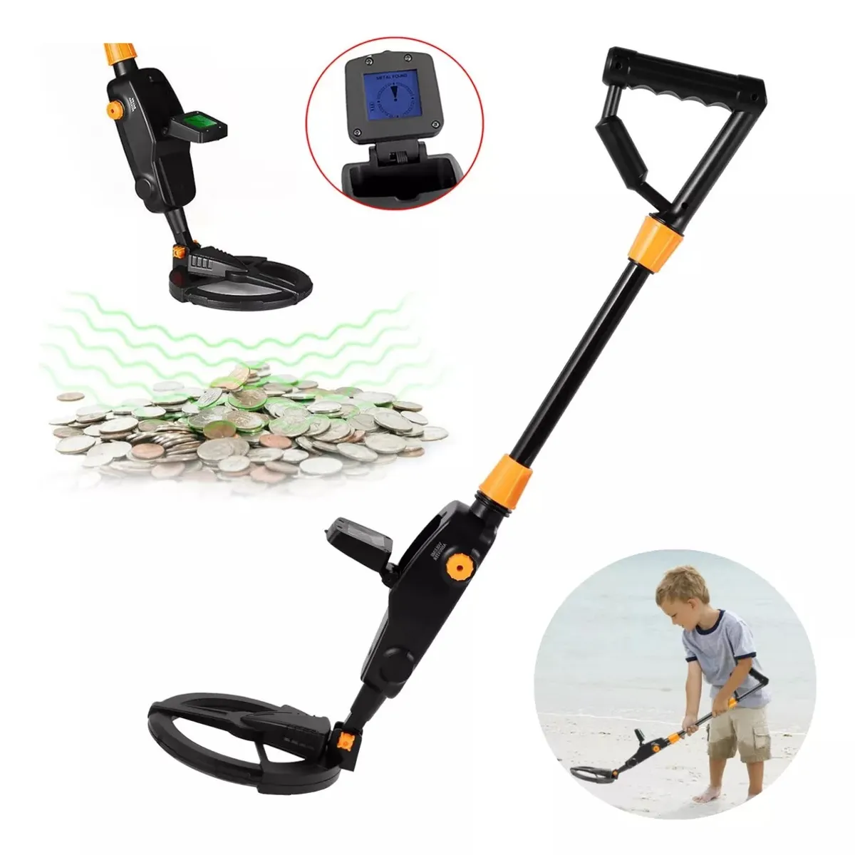 KUANGYE - Detector Metal Joyas Monedas Niño Juguete Playa Md-1008a