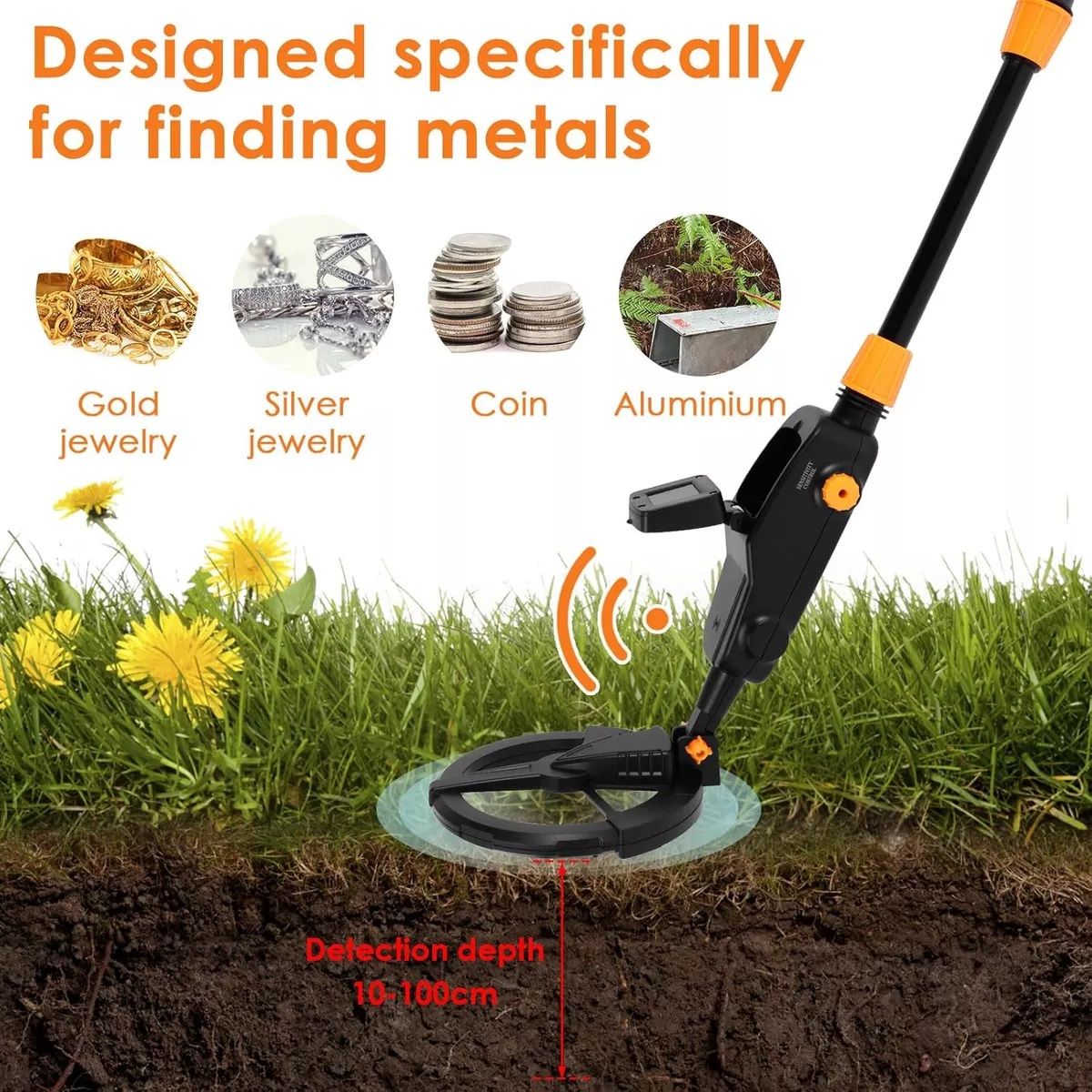 KUANGYE - Detector Metal Joyas Monedas Niño Juguete Playa Md-1008a