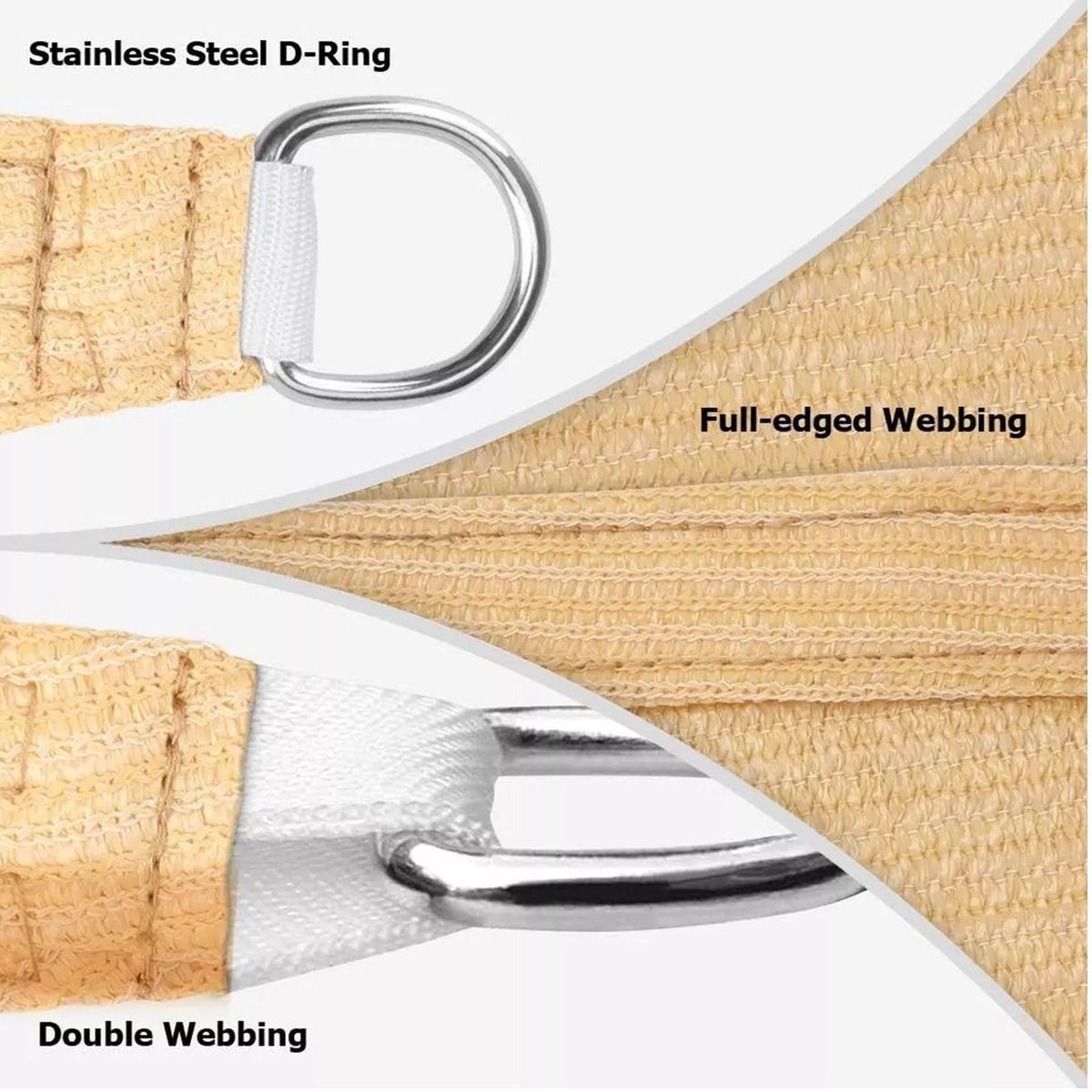 GENERICO - Toldo Vela Triangular 3x3x3 Sombra Cubierta Terraza Jardin