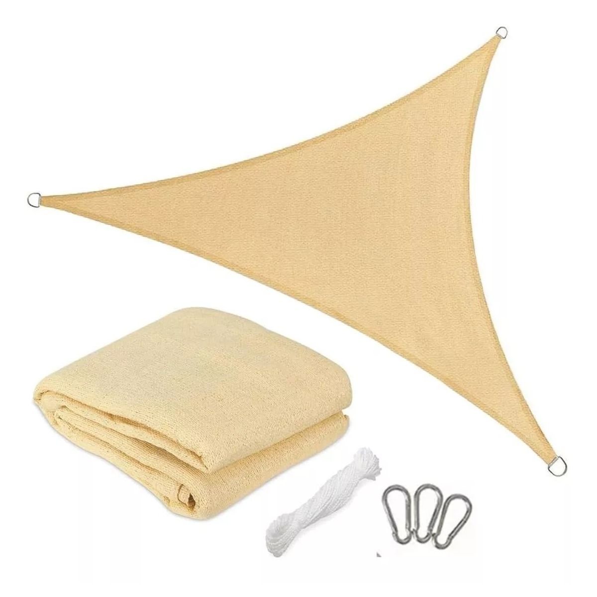 GENERICO - Pack X2 Toldo Vela Triangular 3x3x3 Cubierta Terraza Jardin