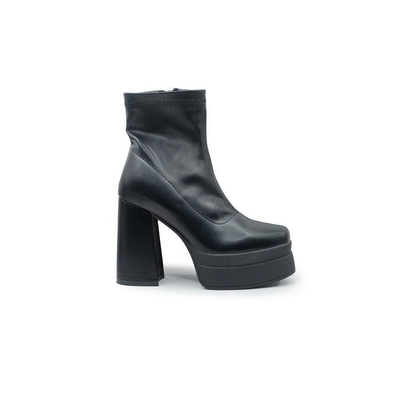 APOSTOL - Hermoso botín básico negro mujer casual apóstol ecocuero