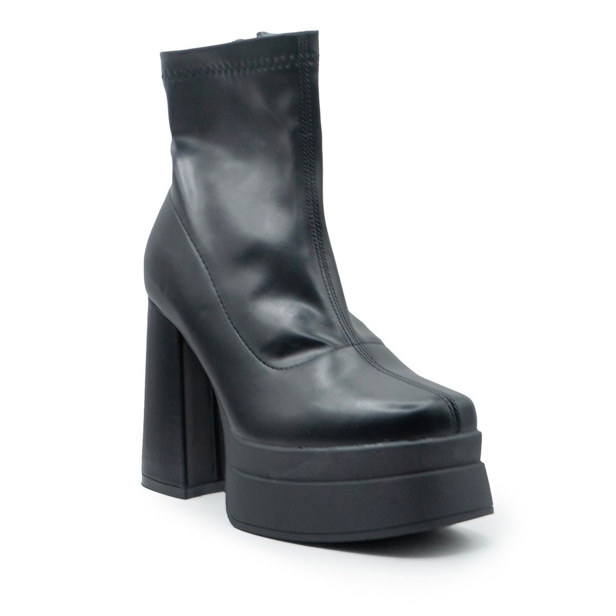 APOSTOL - Hermoso botín básico negro mujer casual apóstol ecocuero