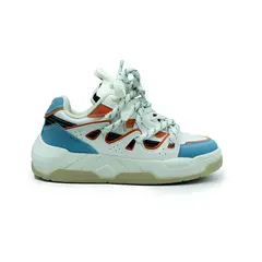 APOSTOL - Zapatilla urbana casual hombre cordones gruesos blanca azul y roja
