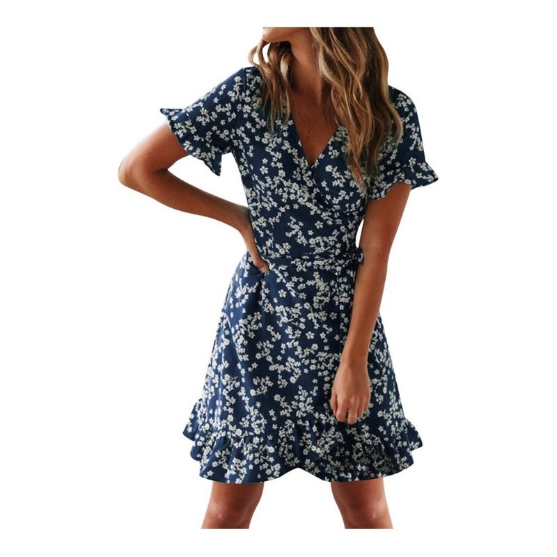 GIOIO - Vestido de Verano Mujer Azul