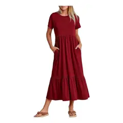 GIOIO - Vestido largo Mujer Rojo Rojo