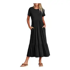 GIOIO - Vestido largo Mujer Negro Negro