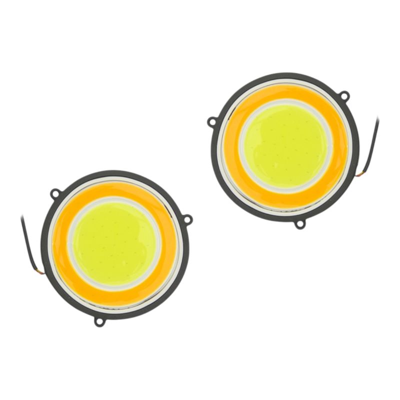 GENERICO - 2x Neblineros LED CB Redondos Luz BlancaAmarilla Waterproof