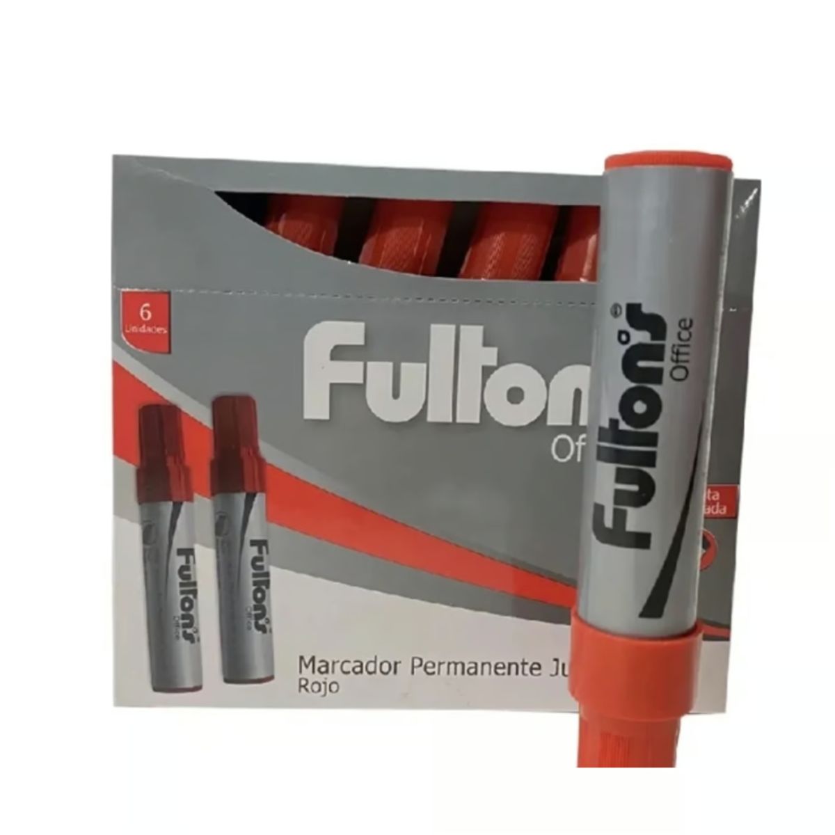 GENERICO - Marcador Permanente Color Rojo Fultonś Office