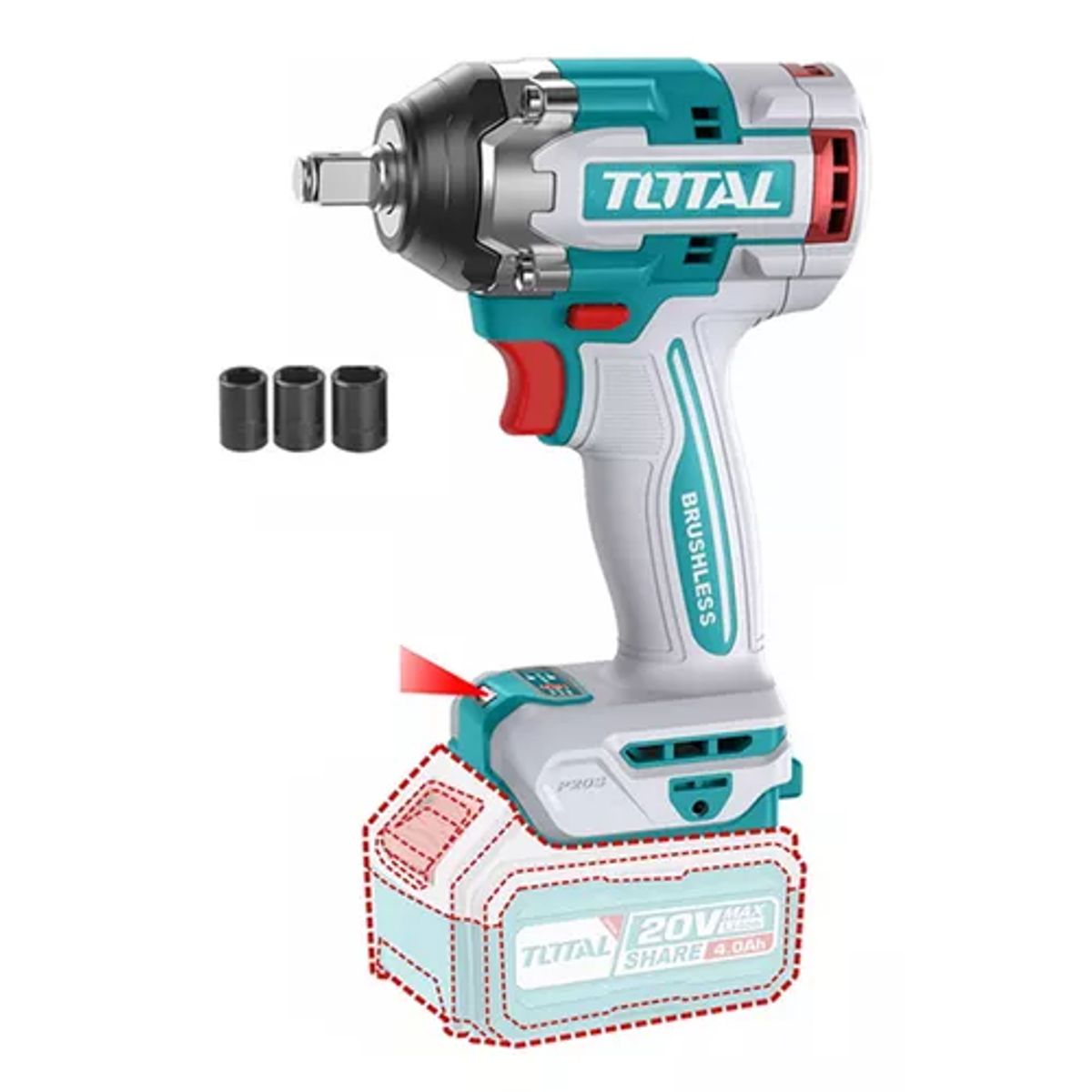 TOTAL TOOLS - Taladro Pistola Llave Impacto 20v Total Tiwli20501