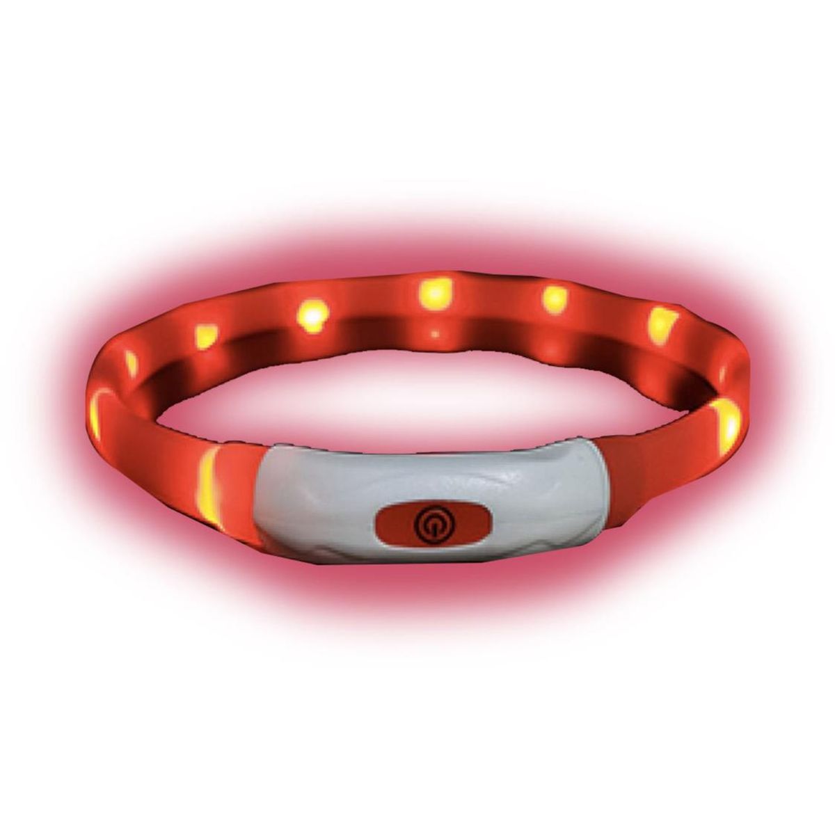 GENERICO - Collar Para Perro Luminoso Luz Led - Naranja - Talla S 26cm