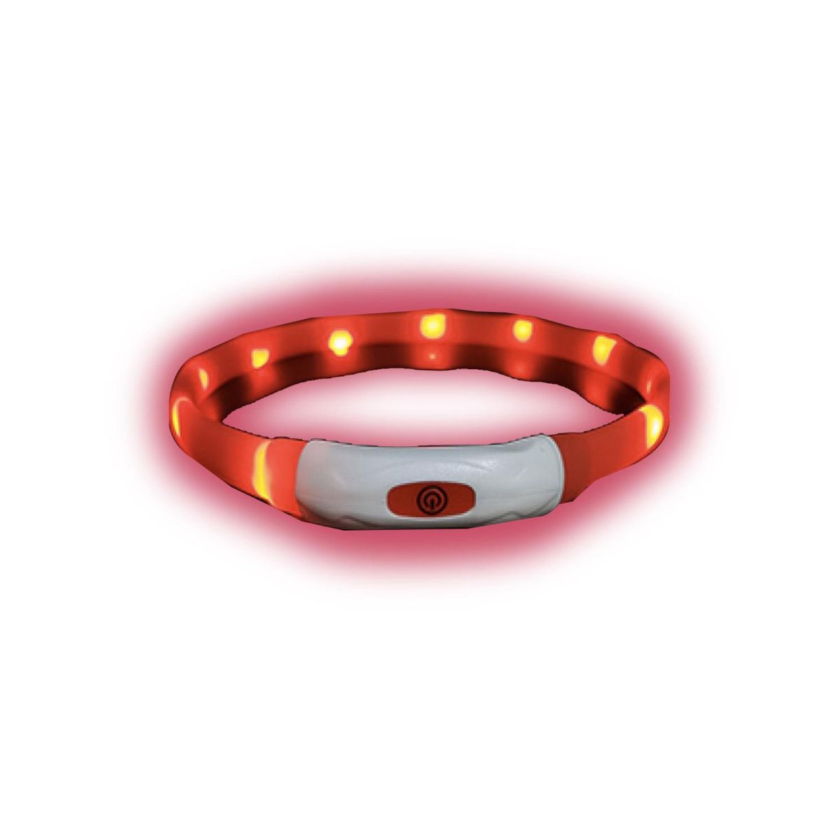 GENERICO - Collar Para Perro Luminoso Luz Led - Naranja - Talla S 26cm
