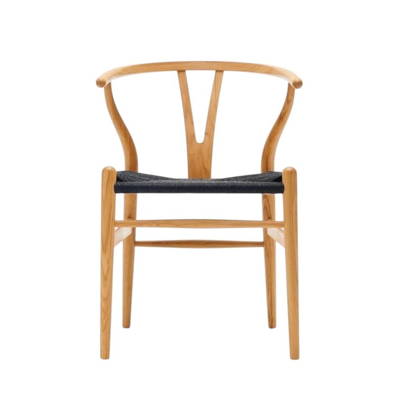 SERCOMKP - Silla Wishbone Natural Asiento Negro