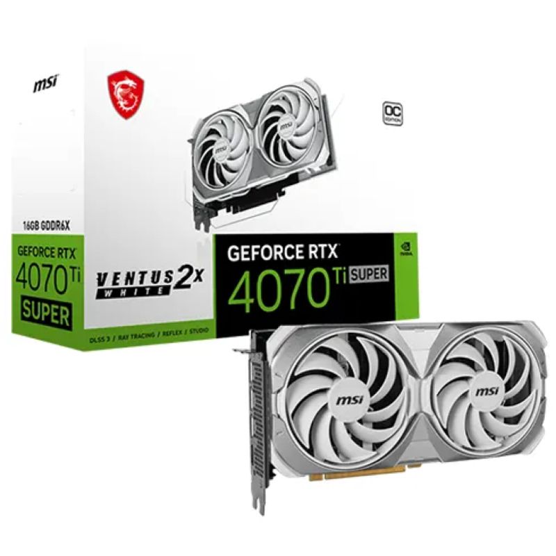MSI - Tarjeta de video - MSI GeForce RTX 4070 Ti SUPER 16G VENTUS 2X WHITE