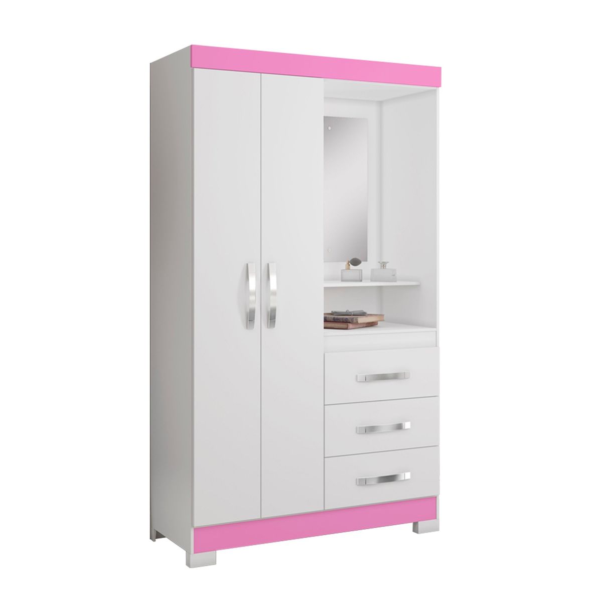 HOME MOBILI - Closet Versa BlancoRosado 2P 3C + Espejo