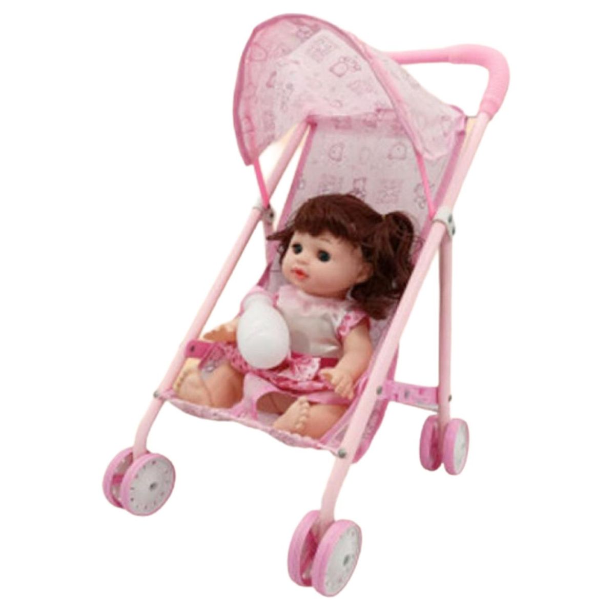 GENERICO - Juguete Muñeca Con Carrito Rosado Infantil