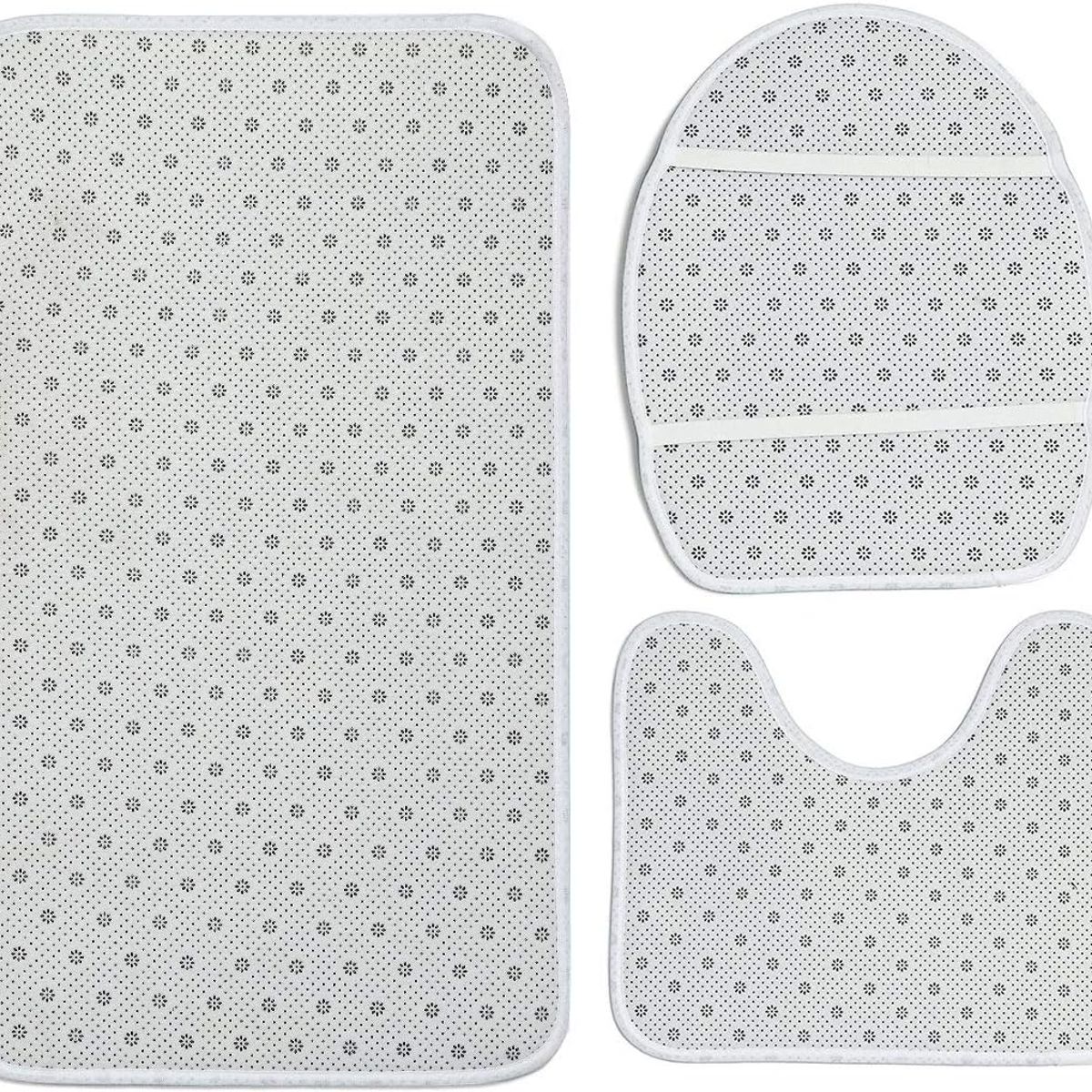 GENERICO - SET DE BAÑO IMPERMEABLE 4 PIEZAS CON DISEÑO CIRCULOS TF