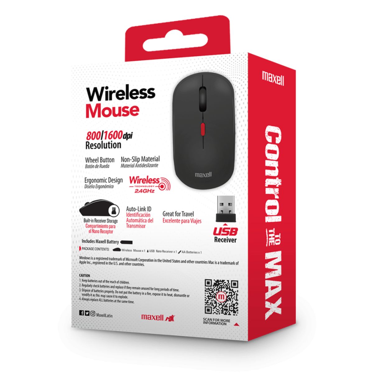 MAXELL - MOUSE MAXELL INALAMBRICO NEGRO