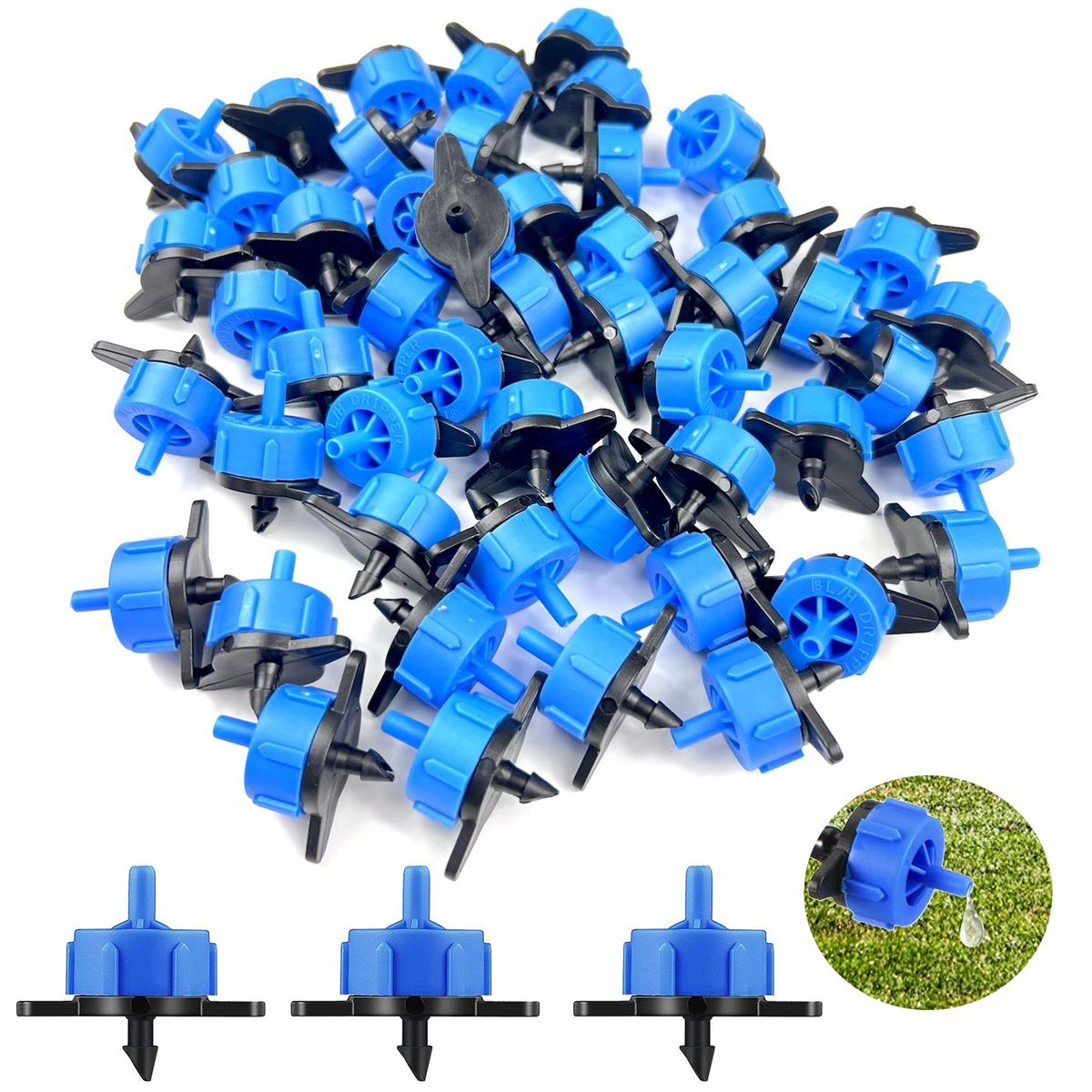 KUANGYE - Pack 100 Goteros Riego Autocompensado De 8 Litros Hora