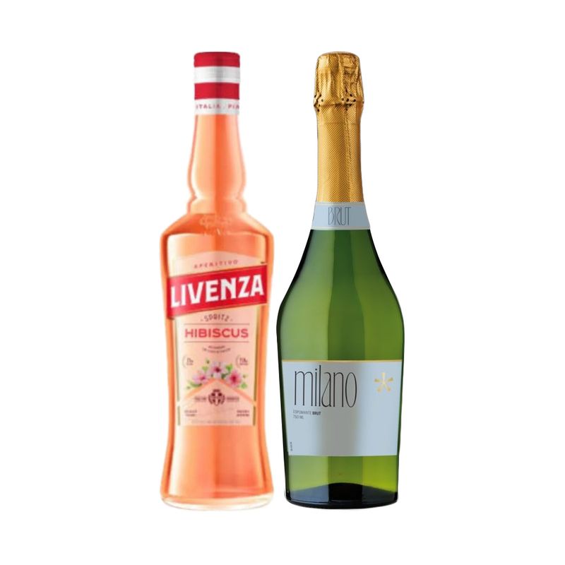 LIVENZA - Licor Livenza Hibiscus 750cc + Espumantes Milano Brut 750cc
