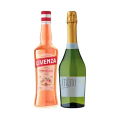 LIVENZA - Licor Hibiscus 750cc + Espumantes Milano Brut 750cc