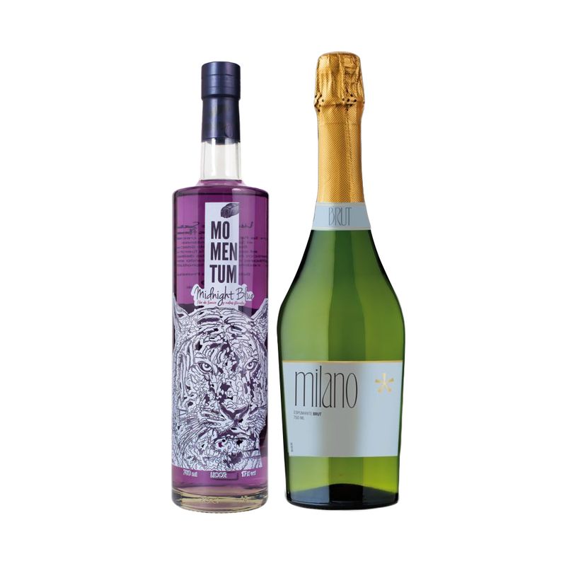 MOMENTUM - Licor Momentum Midnight Blue + Espumantes Milano Brut 750cc