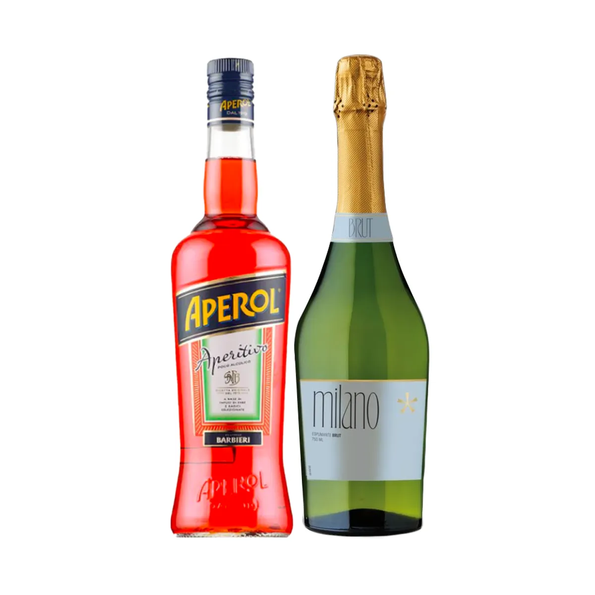 APEROL - Licor Aperitivo Aperol 750cc + Espumante Milano Brut 750cc