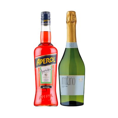 Aperol Licor Aperitivo 750Cc + Espumante Milano Brut 750Cc