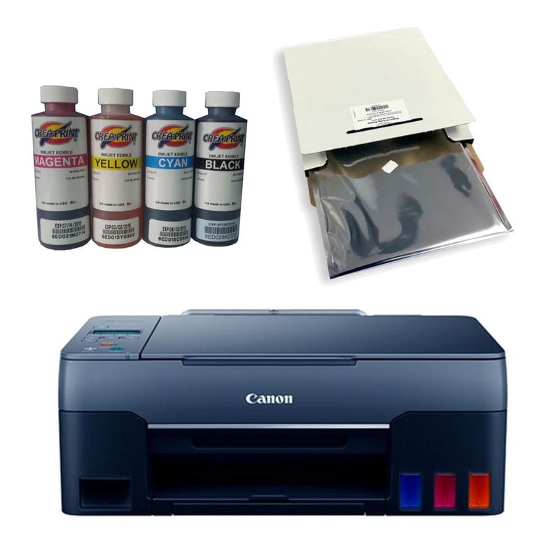 GENERICO - IMPRESORA CANON G2170 + 25 HOJAS DE AZUCAR + 400CC DE TINTA COMESTIBLE
