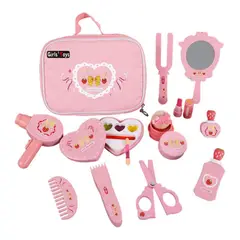 TOLIPA - Peluqueria Set madera 12 piezas Maquillaje Cosméticos