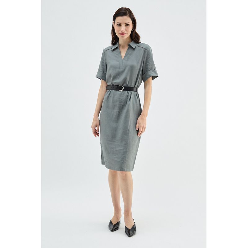 MA GRIFFE - Vestido Largo Avellana Mujer Magriffe