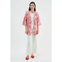 MA GRIFFE - Tapado Tipo Kimono Estampado Crudo Magriffe