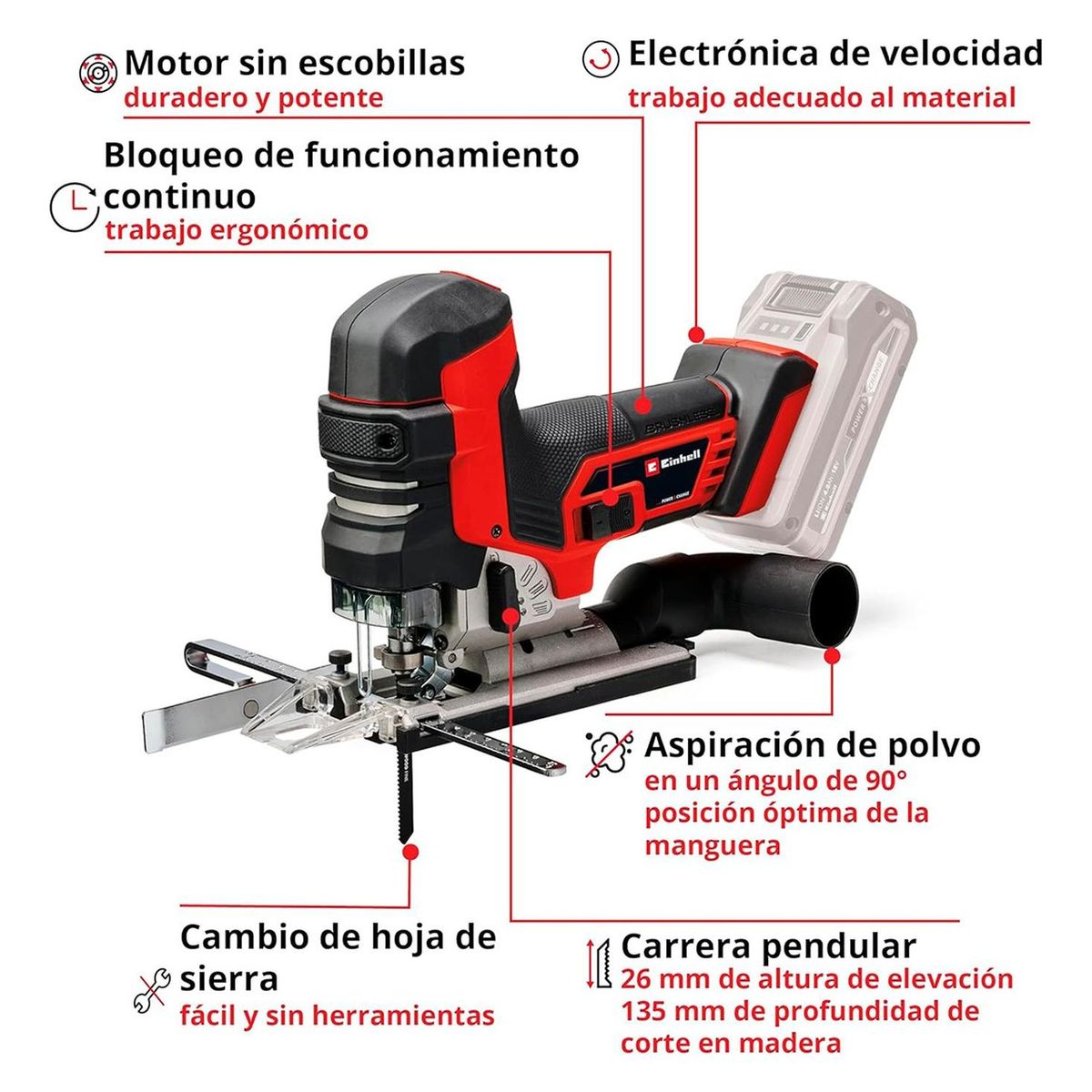 EINHELL - Sierra Caladora Inal. Einhell Tp-jst 18/135 Bl - Sin Batería