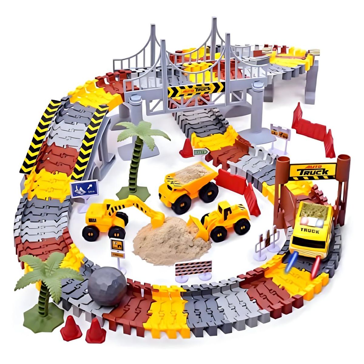 GENERICO - JUGUETE PISTA DE CARRERA AUTOS DE CONSTRUCCION 177 PIEZAS INFANTIL