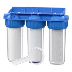 KUANGYE - Filtro Agua Triple Anti Sarro Ablandador 10 Pulgadas 3/4