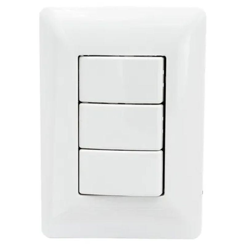 PHILCO - Interruptor Para Muro Triple 250V 10A Blanco 78561