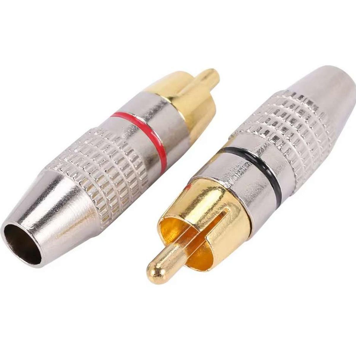 GEN - Adaptador Conector De Audio Rca Plug Av Metal Sin Soldadura