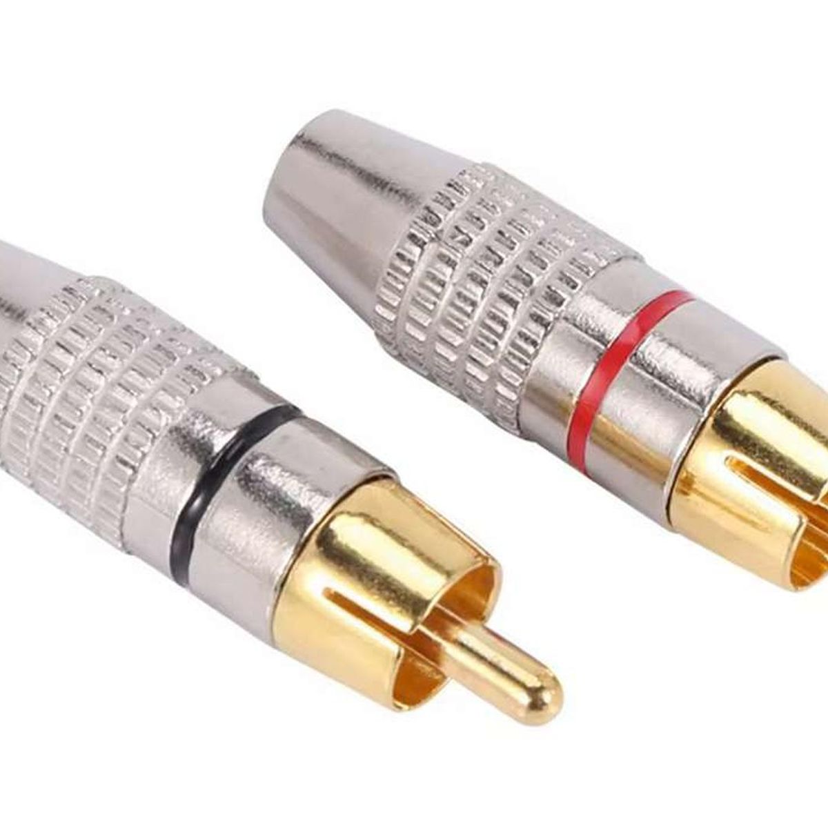 GEN - Adaptador Conector De Audio Rca Plug Av Metal Sin Soldadura