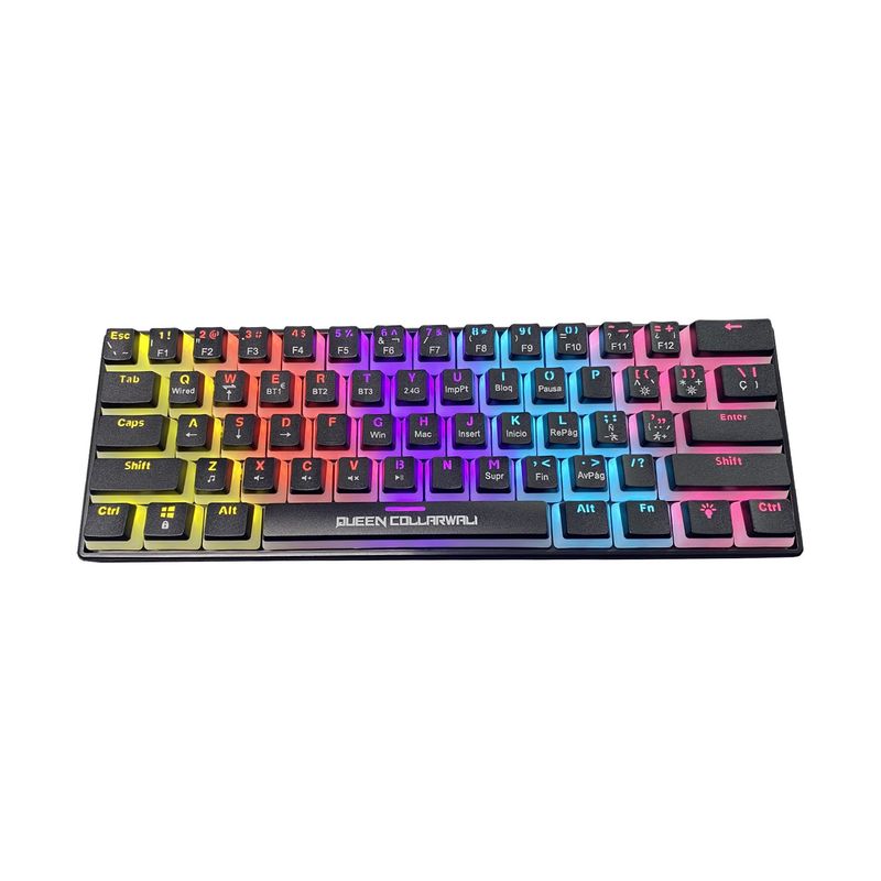 GENERICO - Teclado Gamer Inalámbrico 60% QK-61P8 SW Azul Ingles