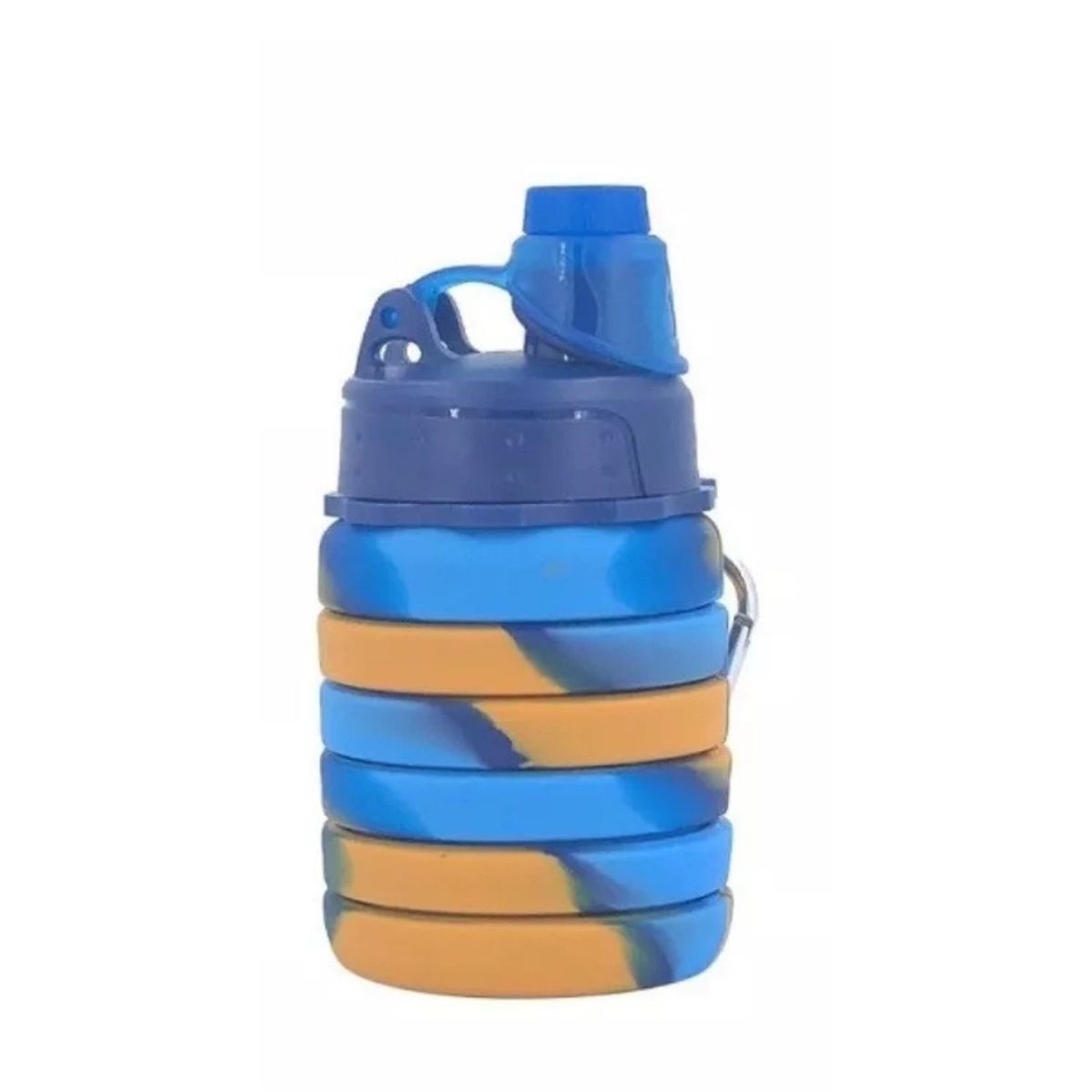 GENERICO - Botella Agua para Niños Silicona Plegable Arcoiris 500ml Naranjo
