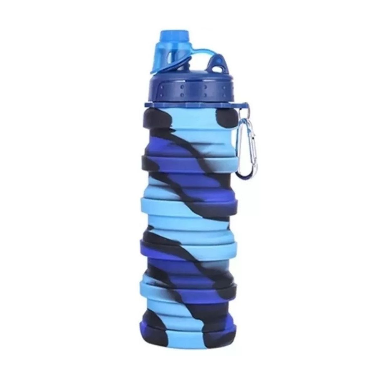 GENERICO - Botella Agua para Niños Silicona Plegable Arcoiris 500ml Azul