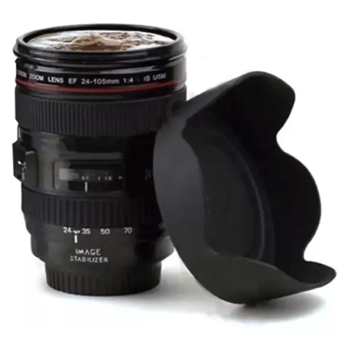 GENERICO - Tazon Mug Tipo Lente De Camara Fotografica Con Tapa Parasol
