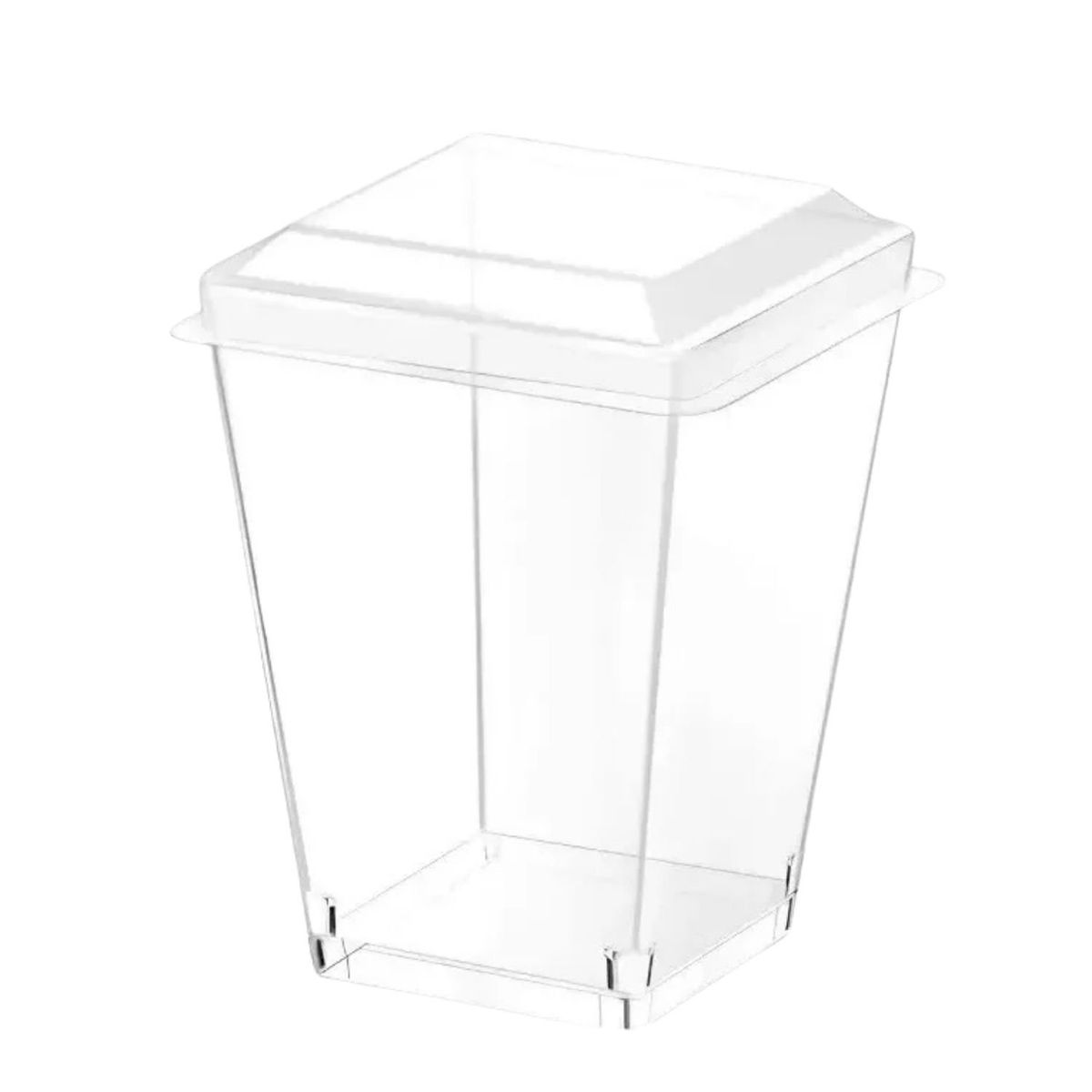 GENERICO - Pack 30 Vasos con Tapa Desechables de 110ml Postres Reposteria