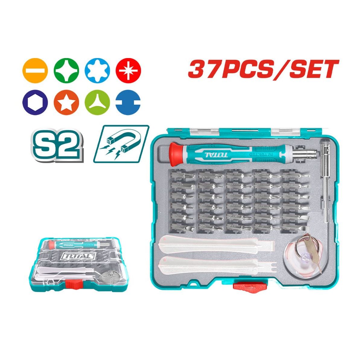 TOTAL TOOLS - Set Destornilladores a Precisión 37 Piezas Total