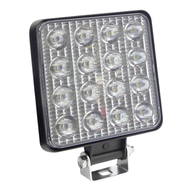 GENERICO - 2x Neblinero 16 LED 48W 12-24V Cuadrado Slim