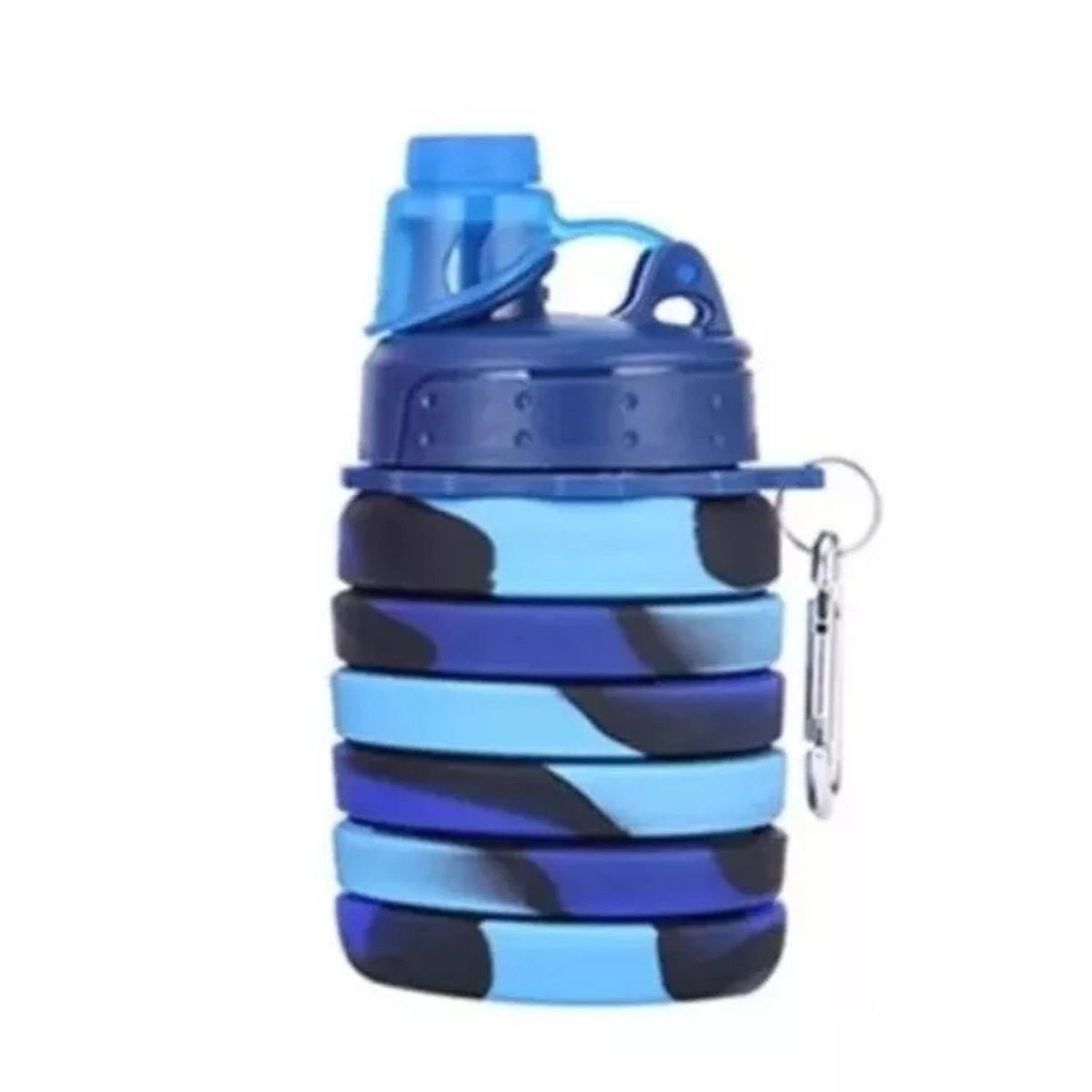 GENERICO - Botella Agua para Niños Silicona Plegable Arcoiris 500mL Azul