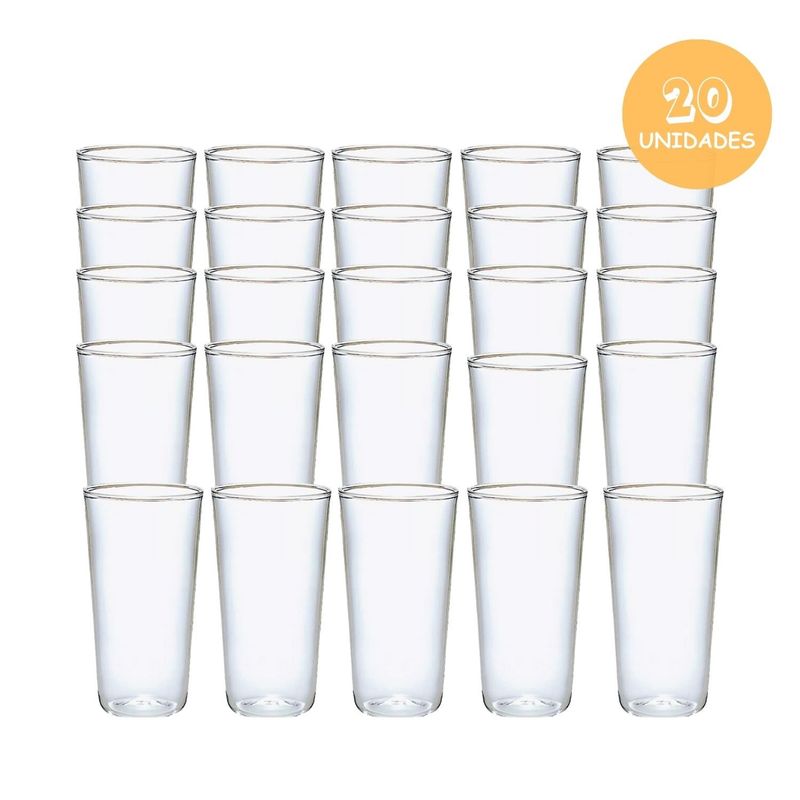 GENERICO - Pack 20 Vasos Desechables de 300ml Jugo Bebidas Multiuso