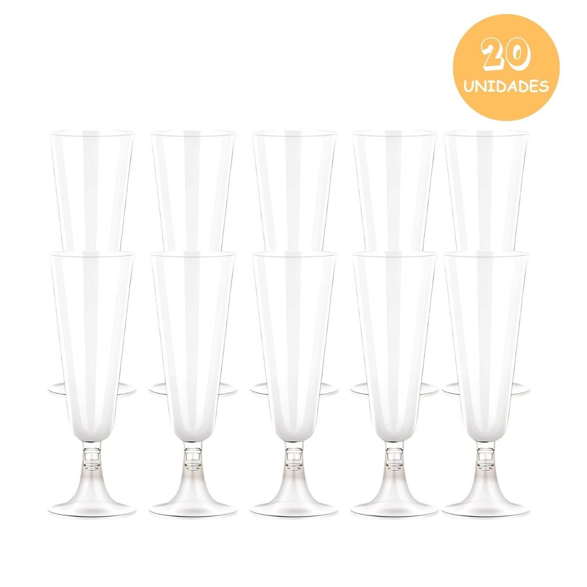 GENERICO - Pack 20 Copas Champagne Desechables de 162mL para Celebracion