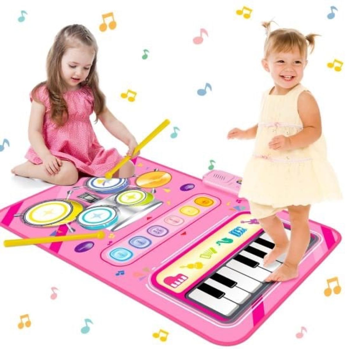 GENERICO - Alfombra De Batería De Piano Musical 2 En 1 Para Niña ROSA