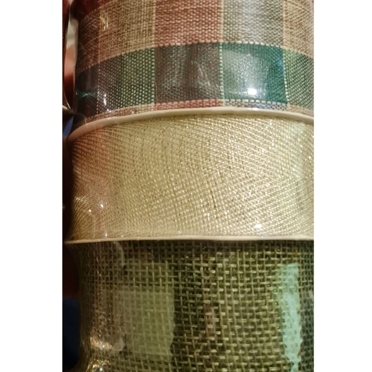 GENERICO - TRIO DE CINTAS DE TELA ALAMBRE-VERDE