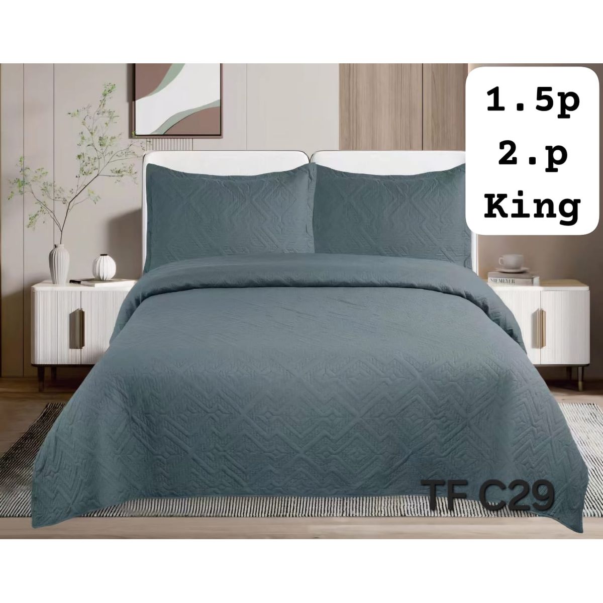 GENERICO - Cubrecama de verano quilt king